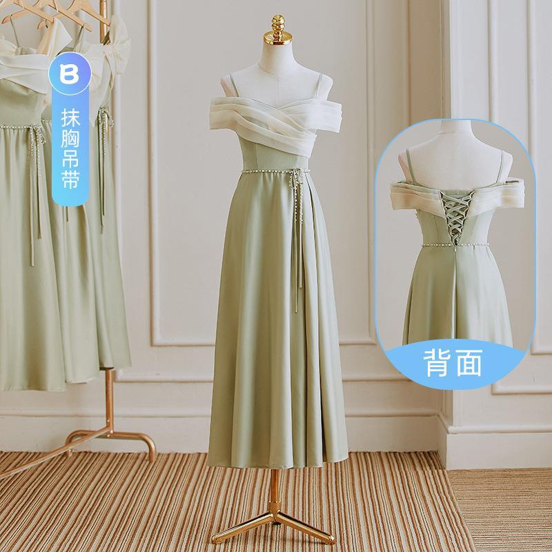 Fashion Satin Green Spring Bridesmaid Dresses