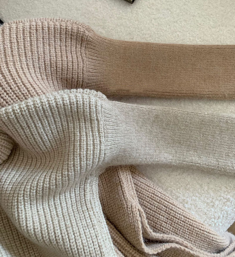 Casual High Neck Pullover Irregular Knitted Sweaters