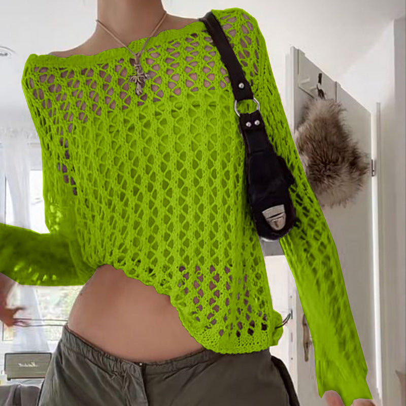 Women's Oversized Mesh Knit Sweater