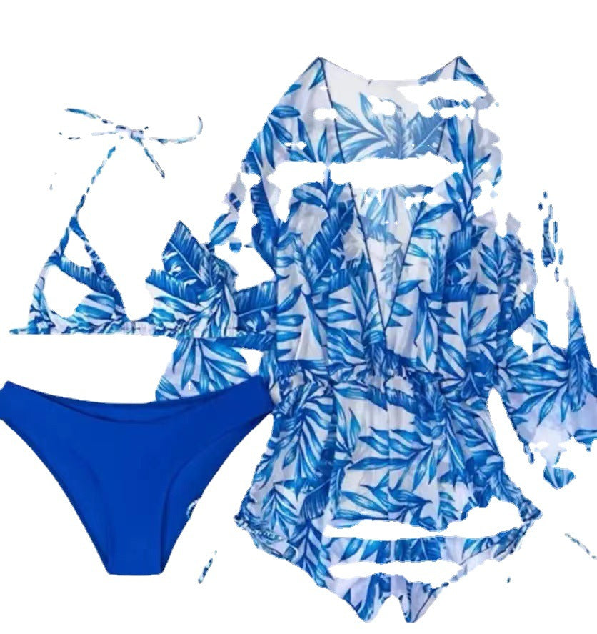 Sexy Net Drawstring 3pcs Women Swimsuits