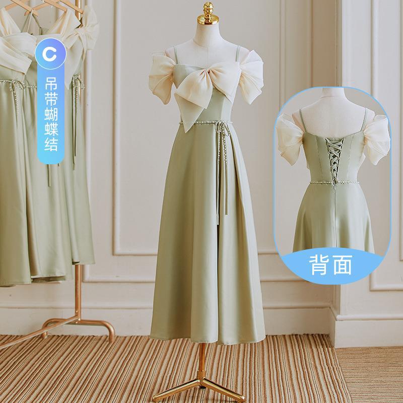 Fashion Satin Green Spring Bridesmaid Dresses