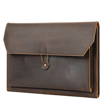 Premium Crazy Horse Leather Retro Laptop Bag Protective Case