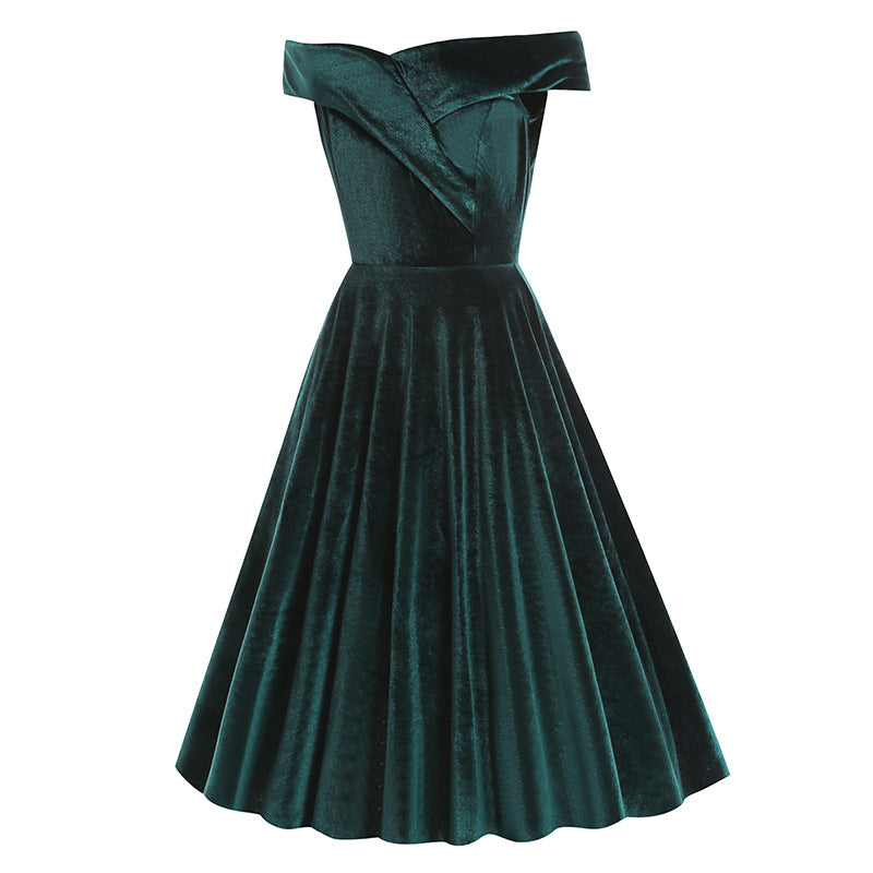 Off The Shoulder Merry Christmas Dresses-Dresses-Free Shipping at meselling99