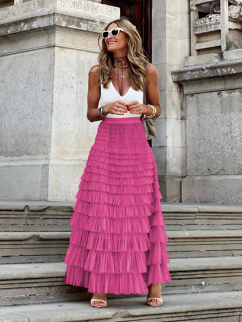 Fashion Elegant High Waist Tulle Cake Skirts for Women