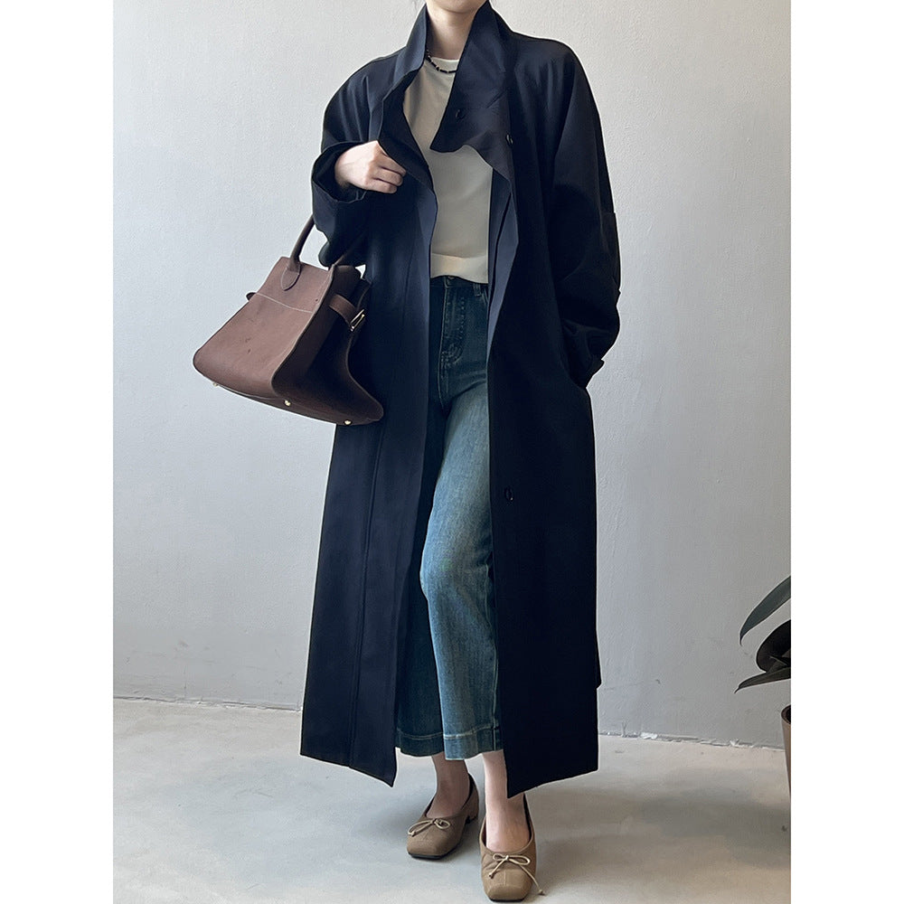 Women’s Stand Collar Long Trench Coat