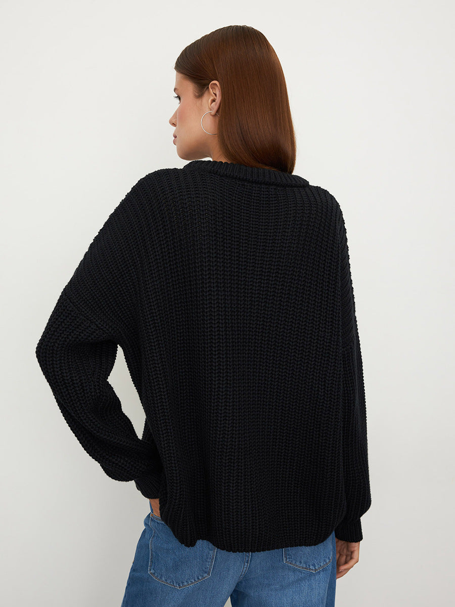 Lantern Sleeve Pullover Sweater