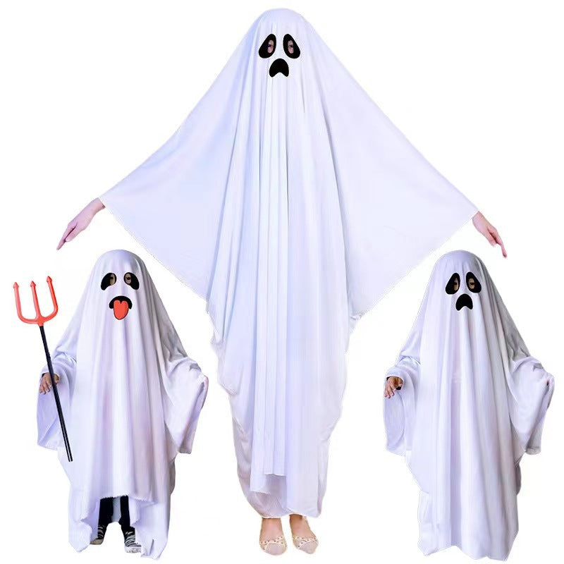 Cross Halloween horror dress up cos party white costume masquerade party children adult ghost cape cape