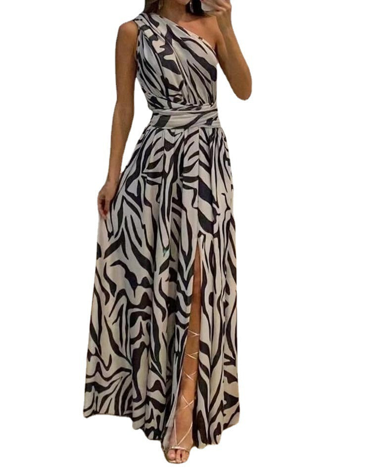 Sexy One Shoulder Sleeveless Long Dresses