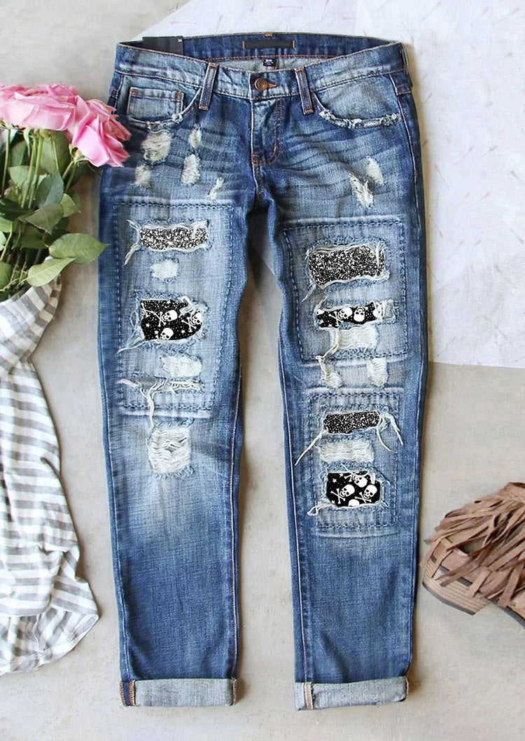 Women’s Mid-Rise Straight Leg Jeans for Halloween