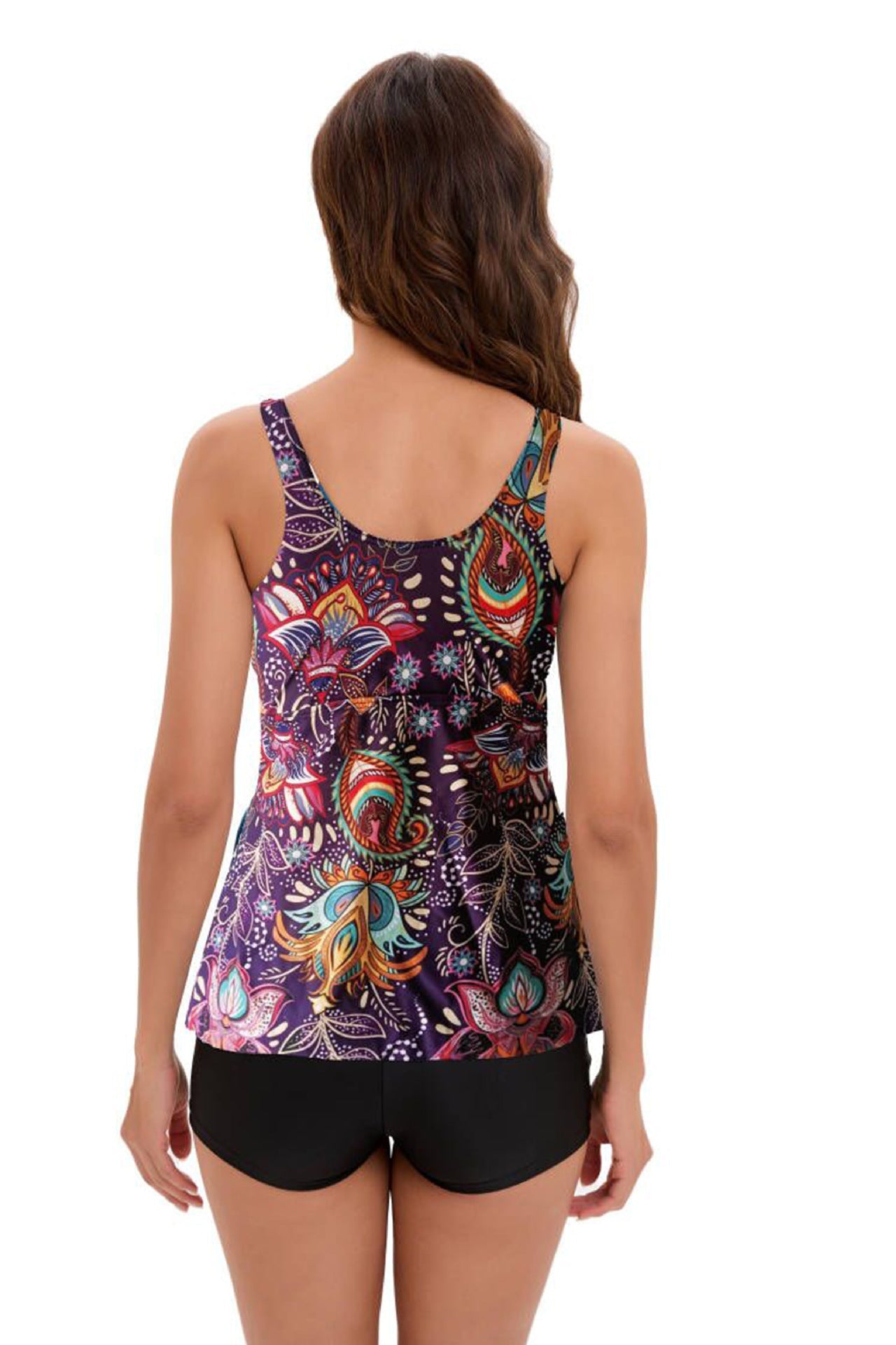 Women's Printed Multi-Colored Conservative Bikini Set