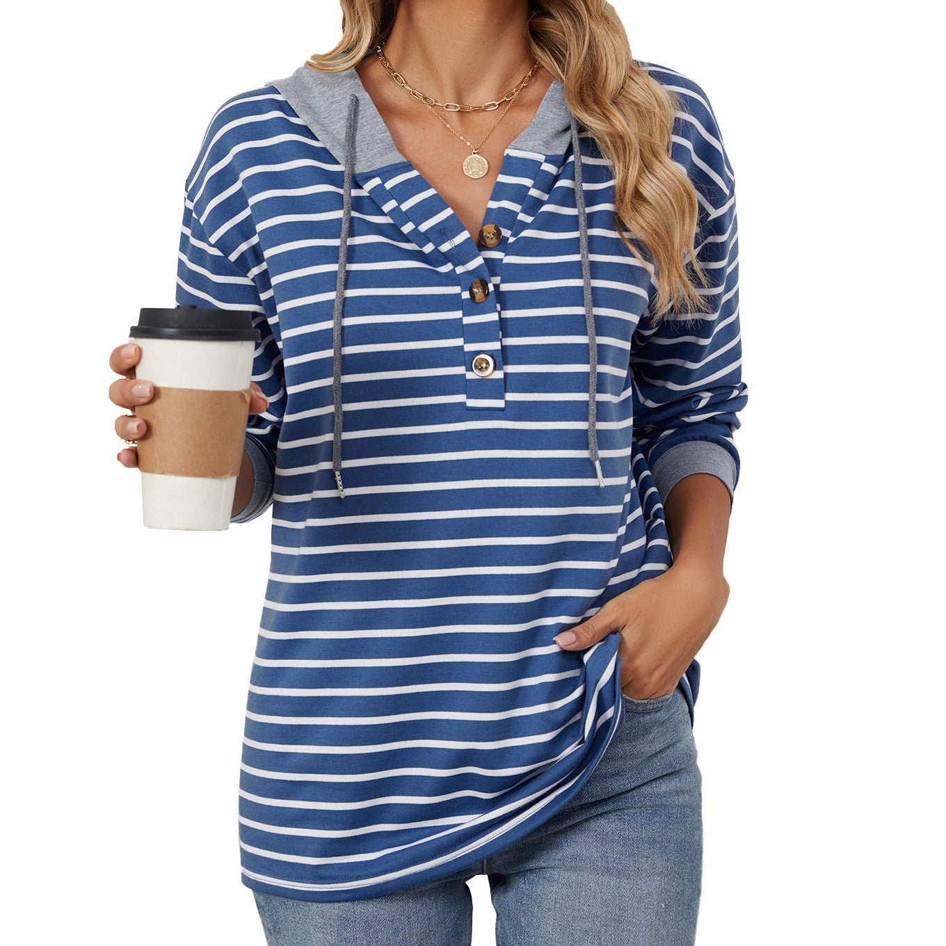 Casual Striped Long Sleeves Hoodies