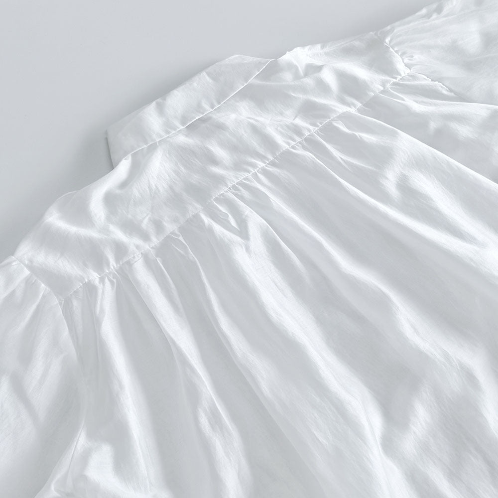 Women's Sheer Sexy Solid Color Blouse Shirts-White-S-Free Shipping Leatheretro