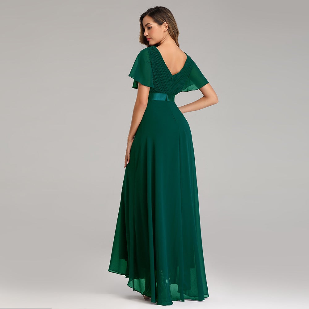 Elegant V Neck Chiffon Women Party Dresses-Dresses-Free Shipping at meselling99