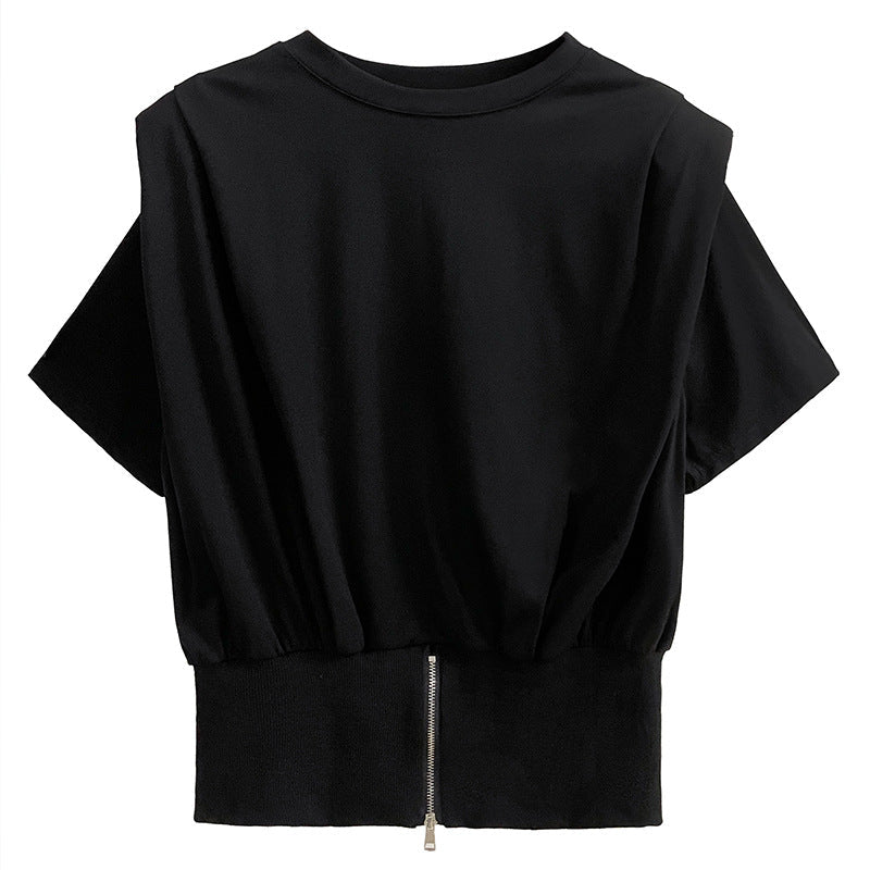 Designed Black Summer Women Top Blouses