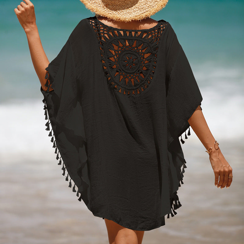 Summer Crochet Tassels Short Beach Cover Ups