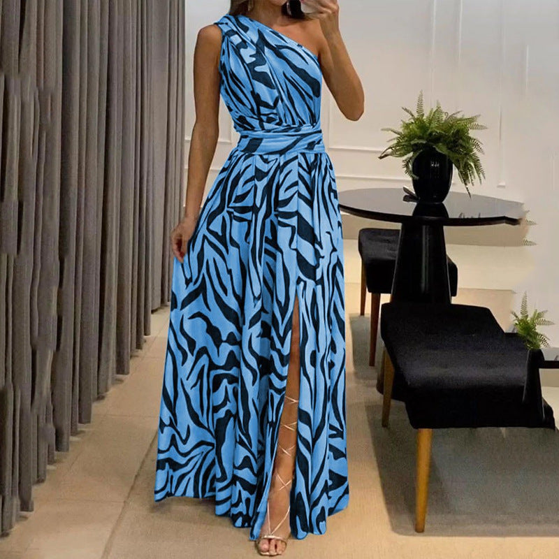 Sexy One Shoulder Sleeveless Long Dresses