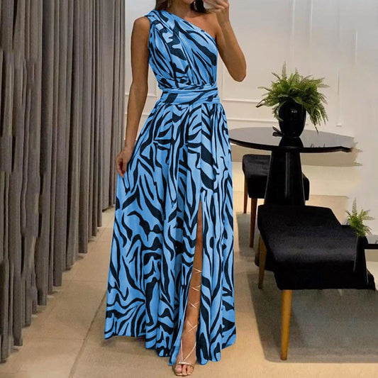 Sexy One Shoulder Sleeveless Long Dresses