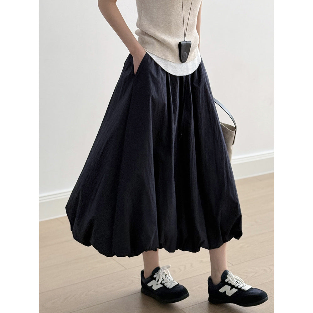 Women's Summer A-Line Skirt-White-M-Free Shipping Leatheretro