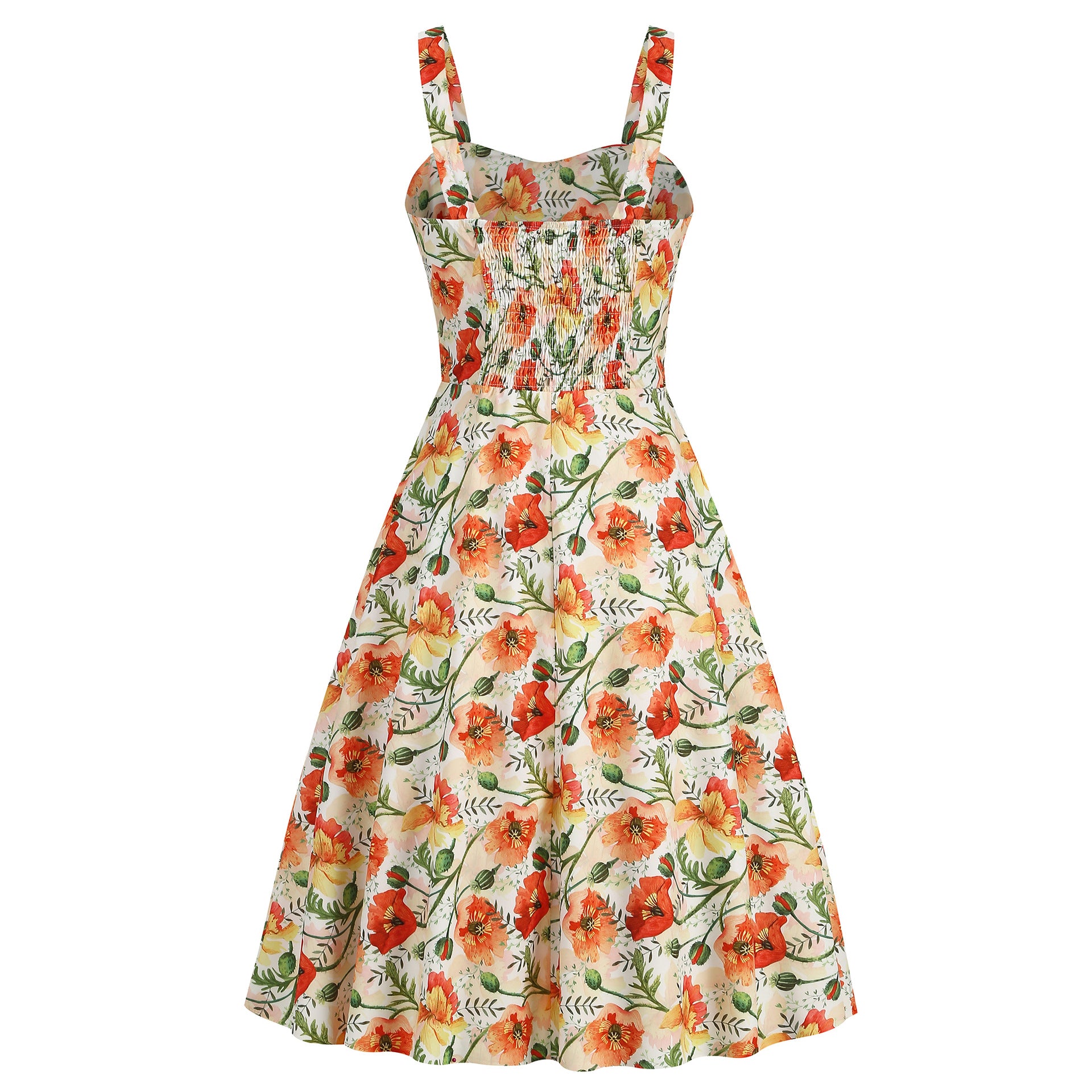Summer Floral Sundress for Women - Slim Fit Strappy Dress with Cute Print