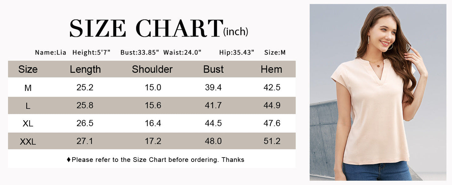 Summer Casual V Neck Short Sleeves T Shirts