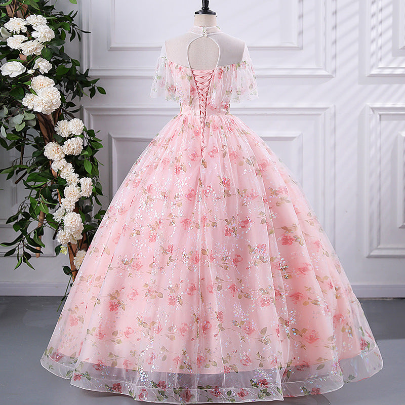 Women's Ball Gown Prom Dress with Puffy Tulle Skirt