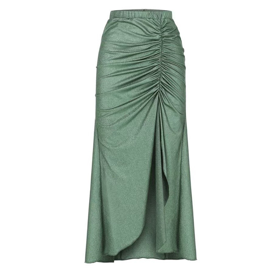 Women's Solid Color Bikini Skirt High-Waisted Swimsuit – Stylish One-Piece Swimsuit