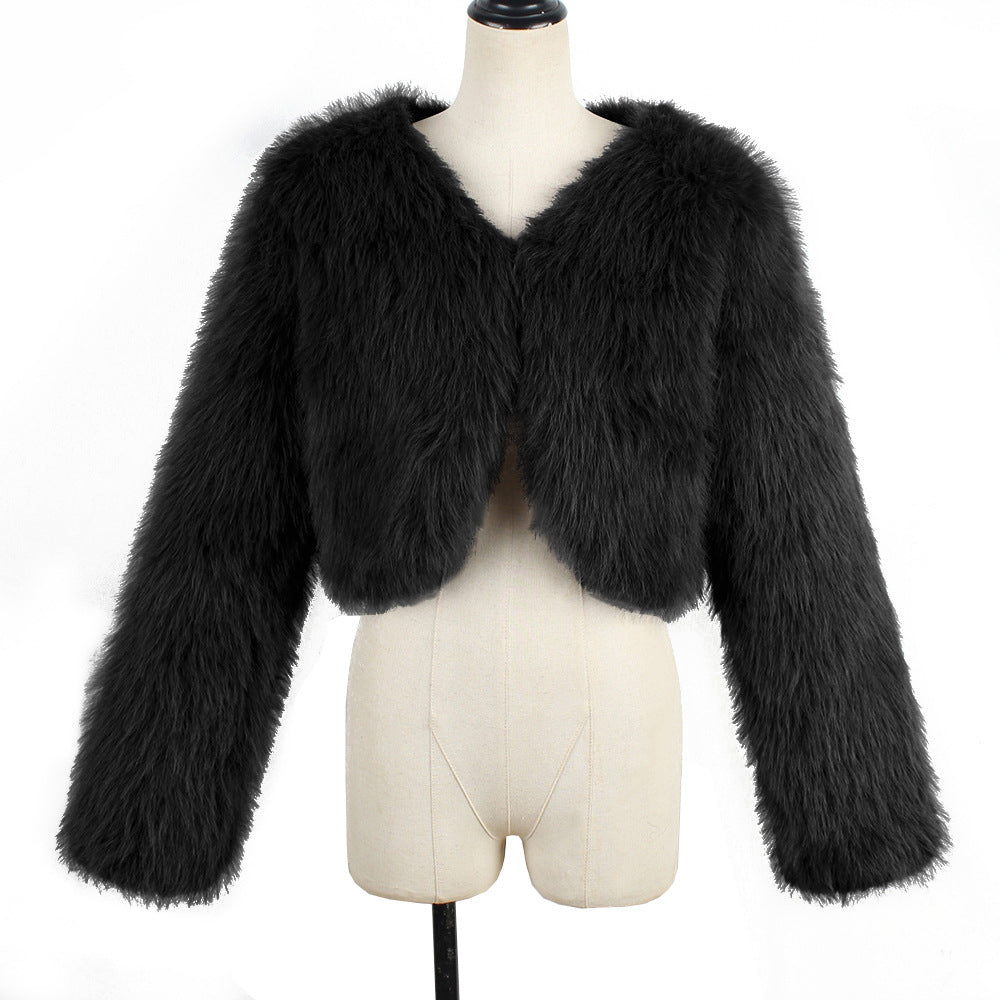 Fashionable Casual Women's Faux Fur Jacket