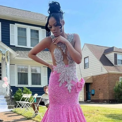 Luxury Sweep Train Evening Gown