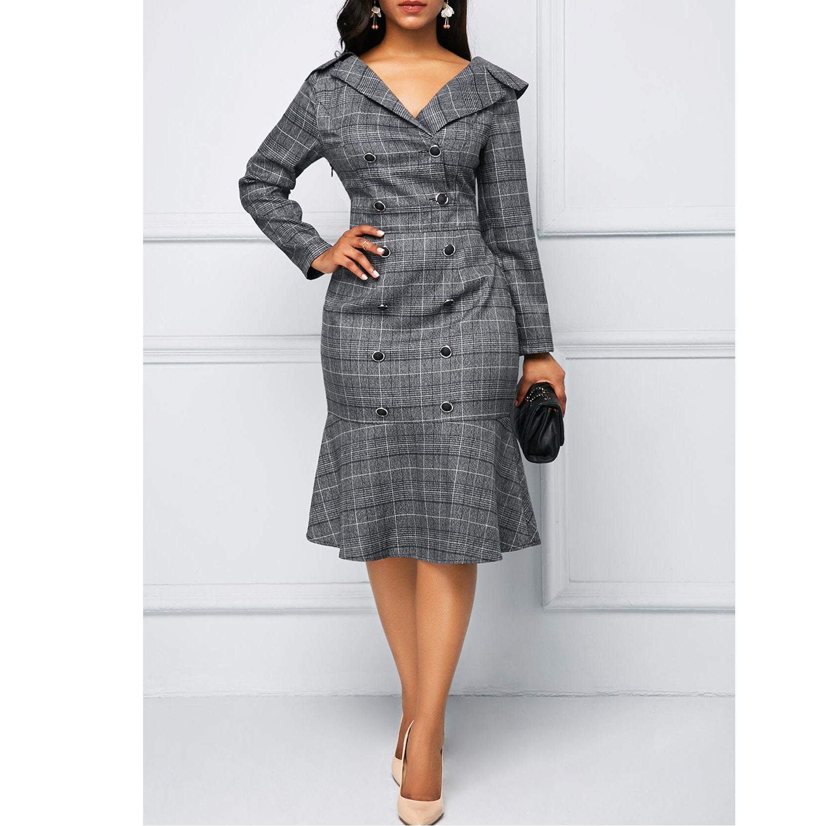 Elegant Office Lady Women Plus Sizes Dresses-Dresses-Free Shipping at meselling99
