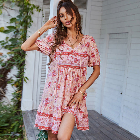 Casual Bohemian Summer Short Dresses