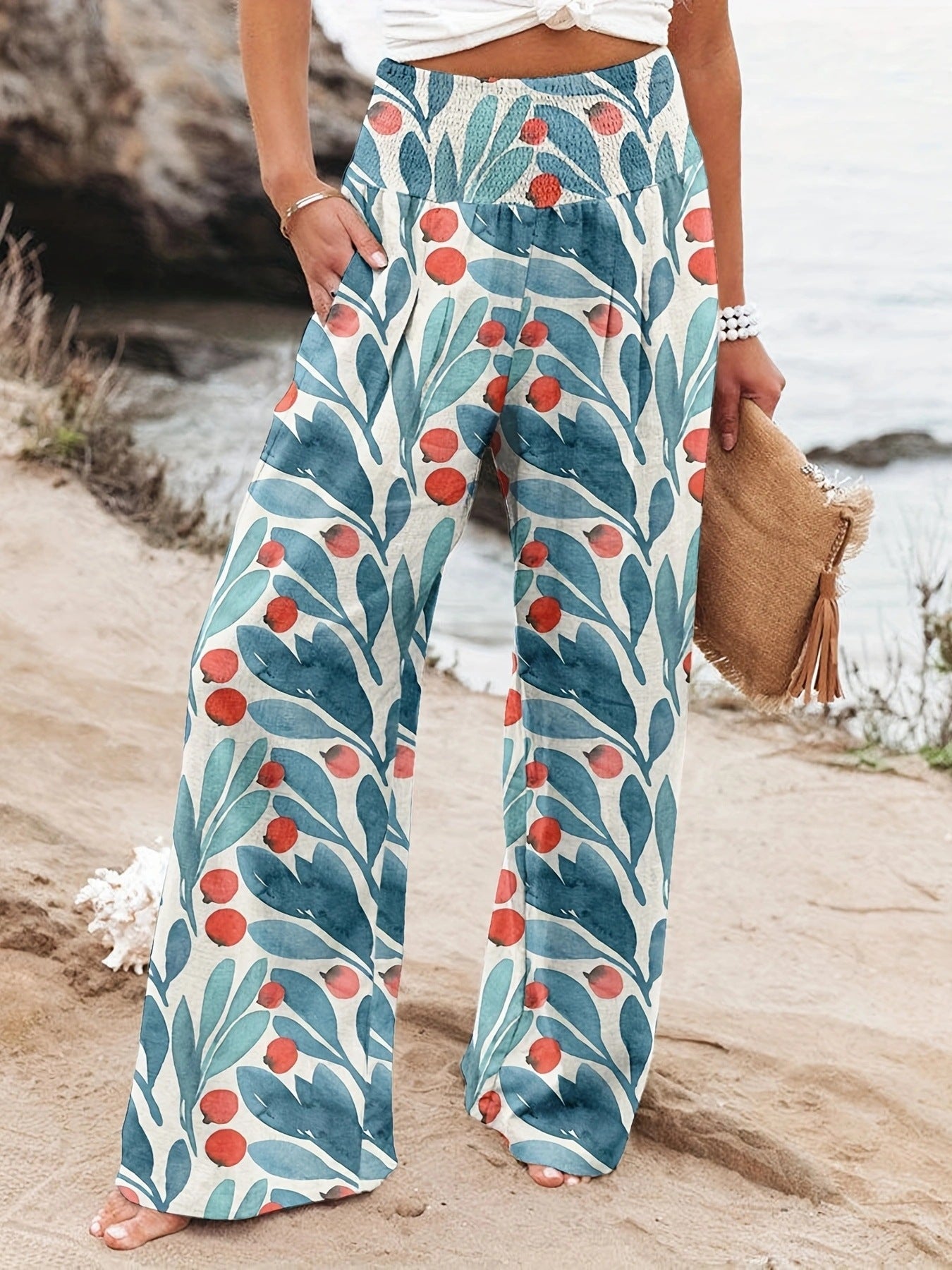 Women's Printed Wide-Leg Lounge Pants