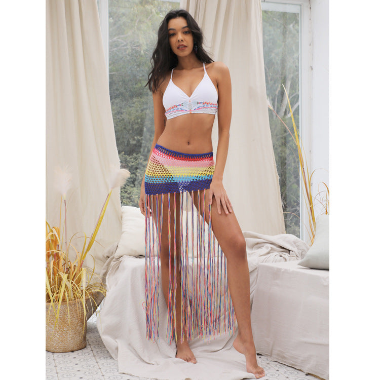 Colorful Women Tassels Summer Beach Cover Ups Skirts
