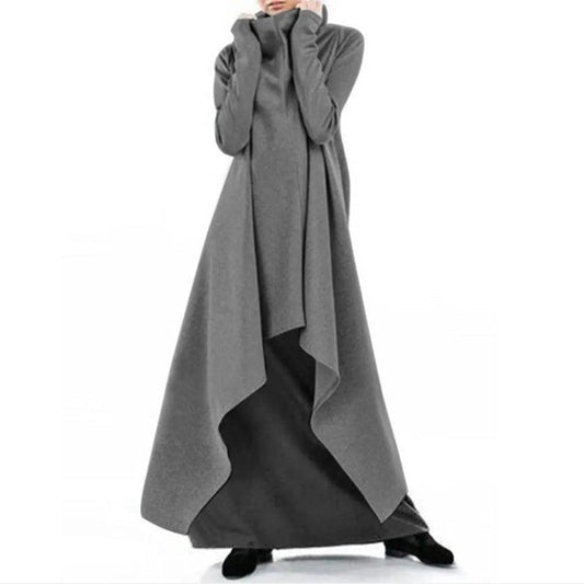 Women Irregular Turtleneck Sporting Long Hoodies-Cozy Dresses-Free Shipping at meselling99