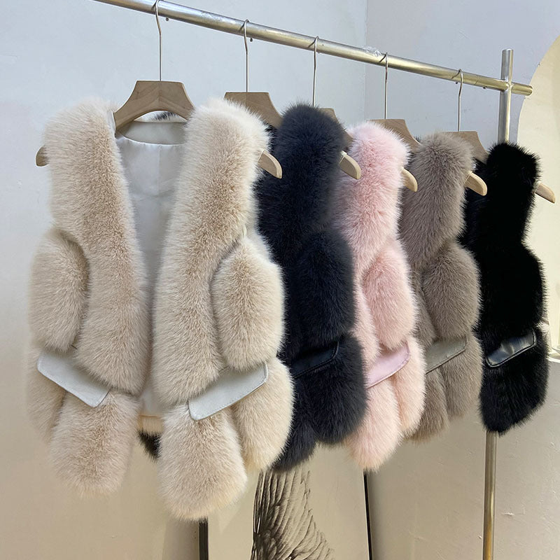 Winter Man Made Fox Fur Short Top Vest for Women