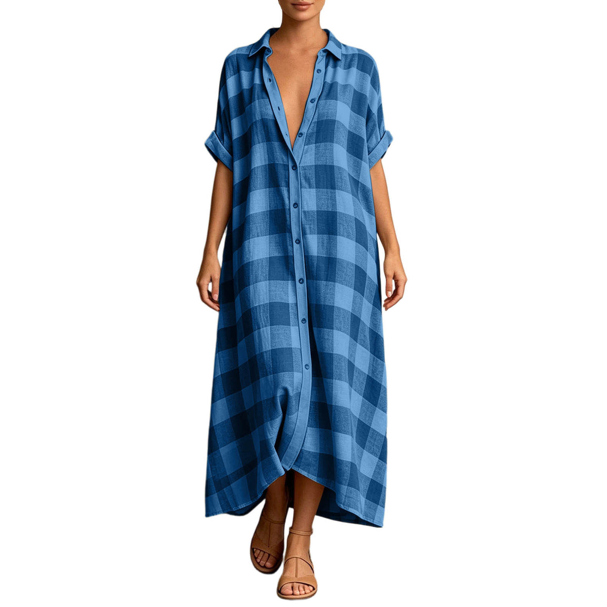 Women's Plaid Shirt Dress