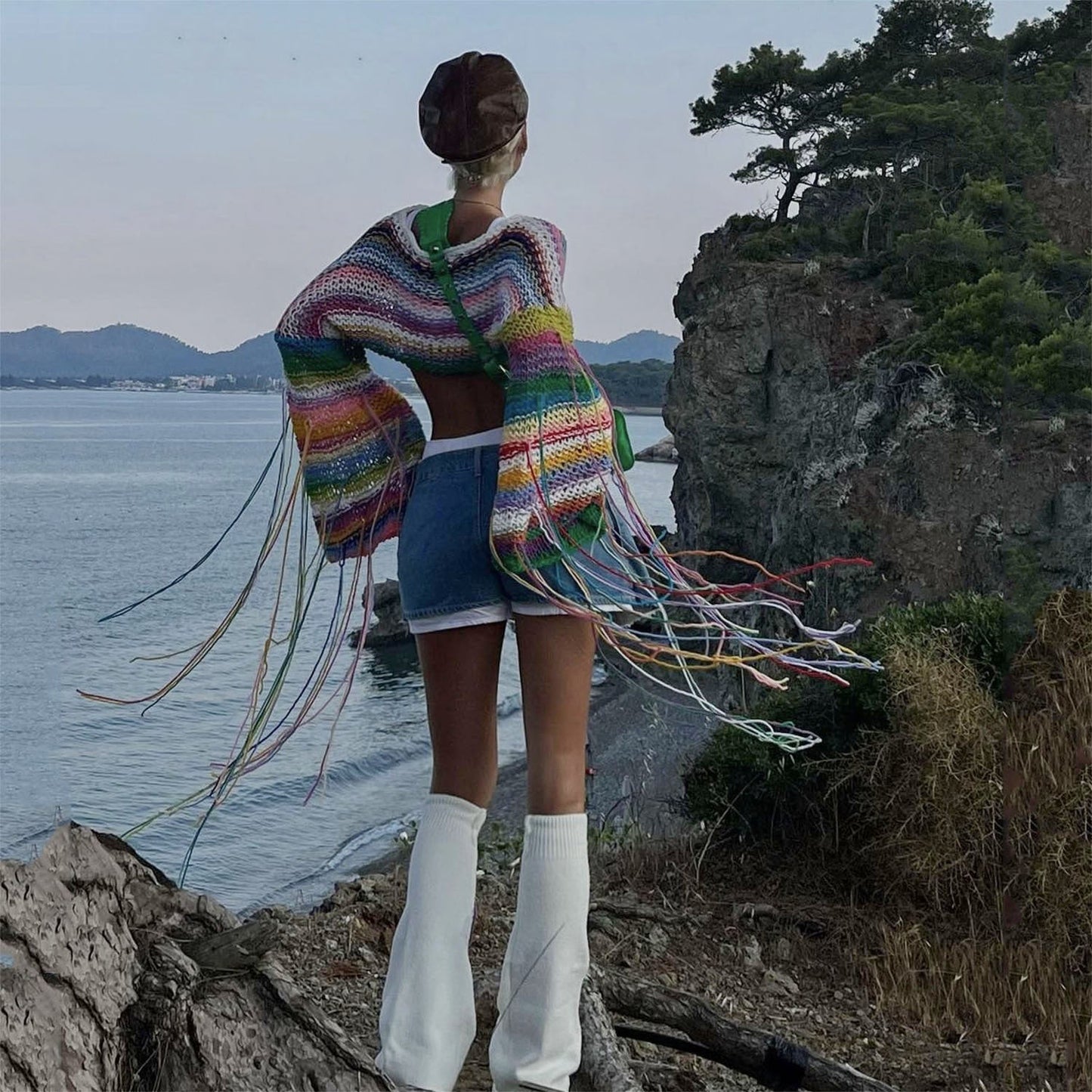 Casual Rainbow Tassels Loose Sweaters