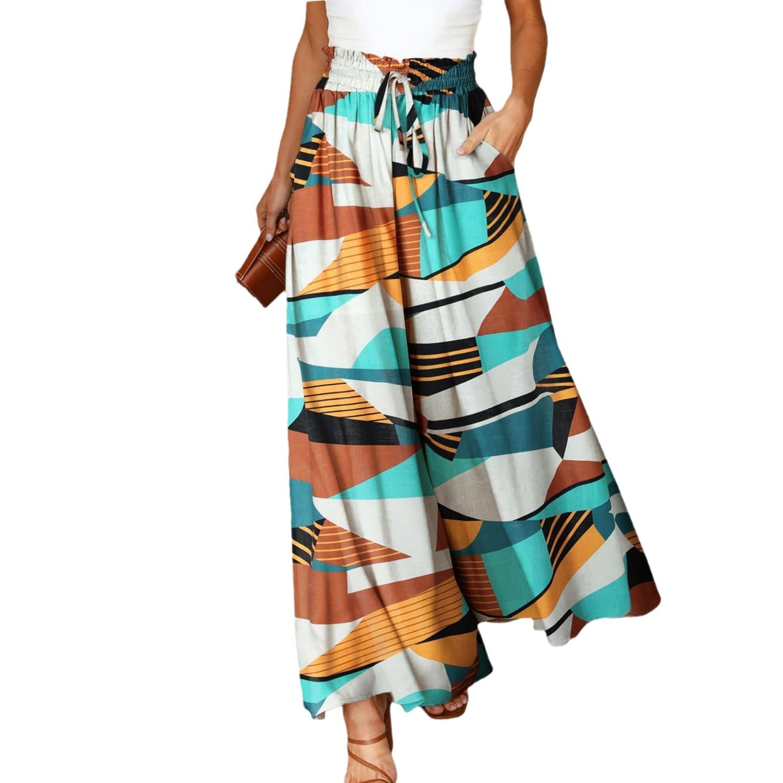 Women's High-Waisted Solid Color Casual Pants