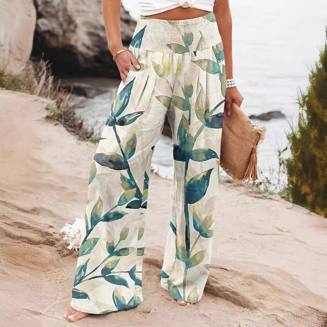 Women's Printed Wide-Leg Lounge Pants