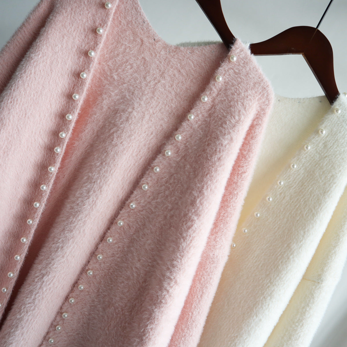 Leisure Mink Wool Winter Long Overcoat for Women