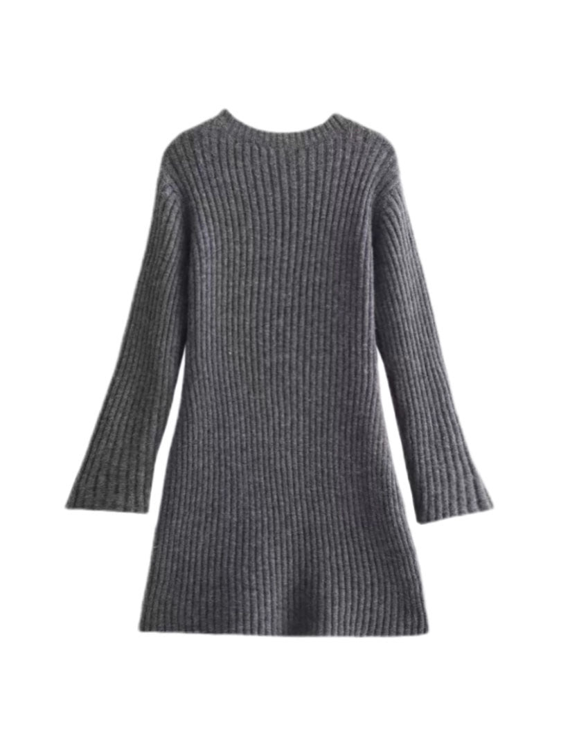 Fashion Long Sleeves Short Knitted Dresses