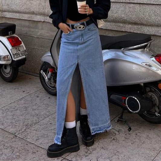 Vintage A Line Denim Long Skirts