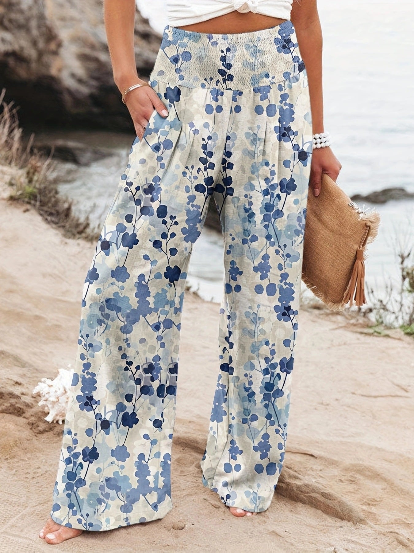 Women's Printed Wide-Leg Lounge Pants