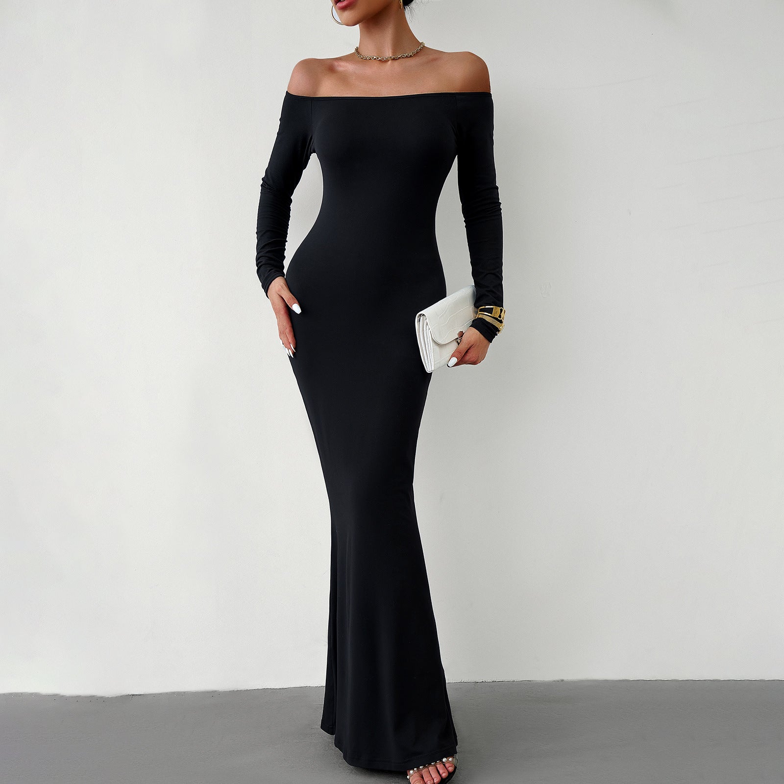Sexy Off The Shoulder Long Knitted Dresses
