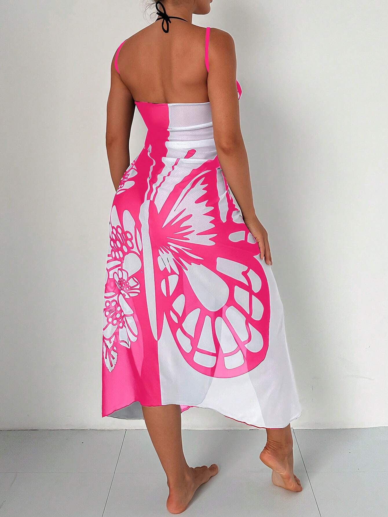 Summer Butterfly Print Beach Cover Ups