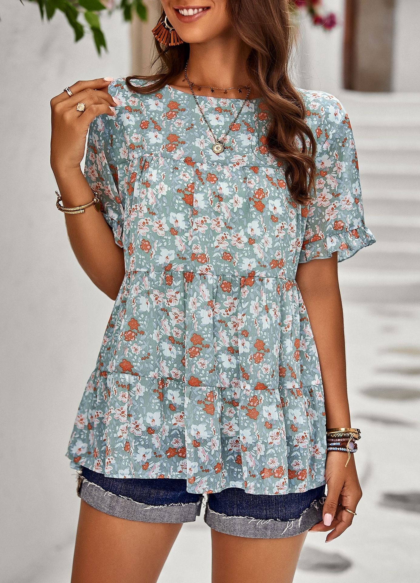 Summer Holiday Short Sleeves Blouses