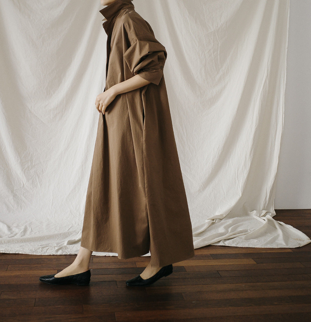 Class Bowknot Long Sleeves Maxi Shirt Dresses-Cozy Dresses-Free Shipping at meselling99