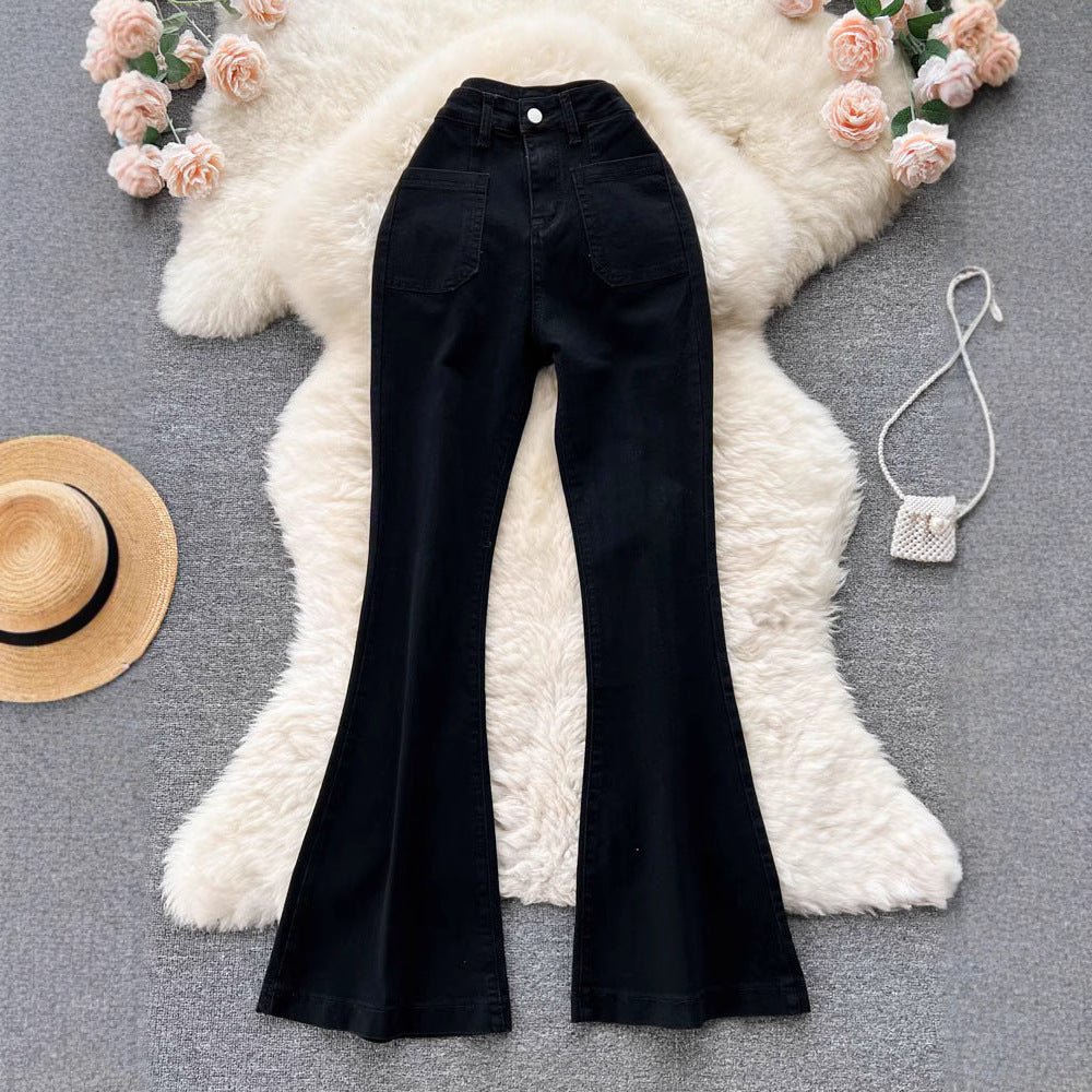 Retro Vintage Black Flare Jeans