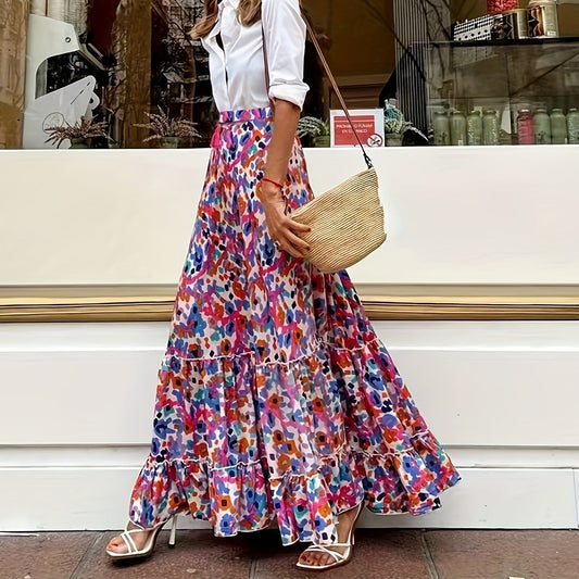 Casual Summer Floral Long Skirts for Women