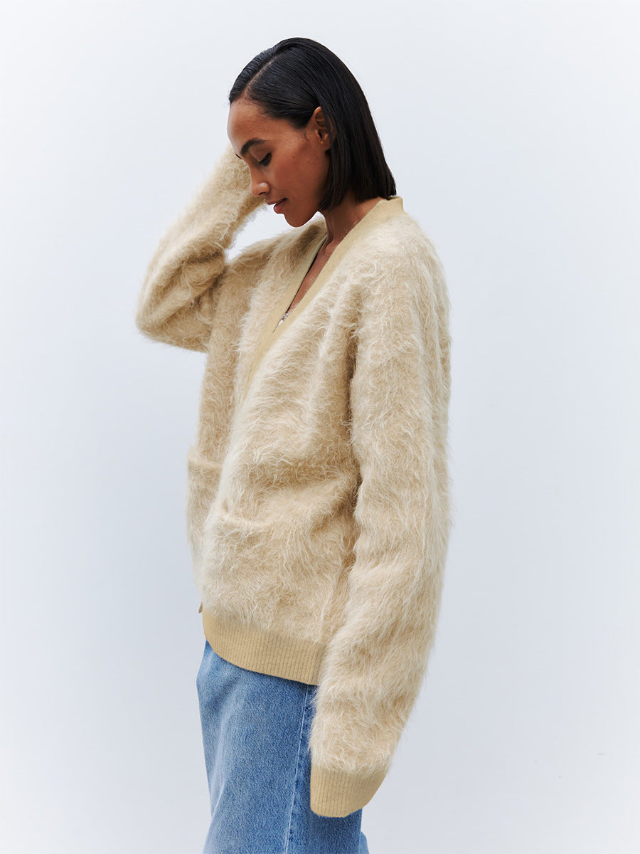 Women's Lazy Style Mink Sherpa Cardigan
