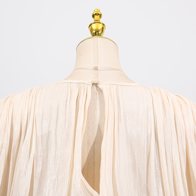 Women's Summer V-Neck Belted Ribbon Tie Waist Flowy Dress